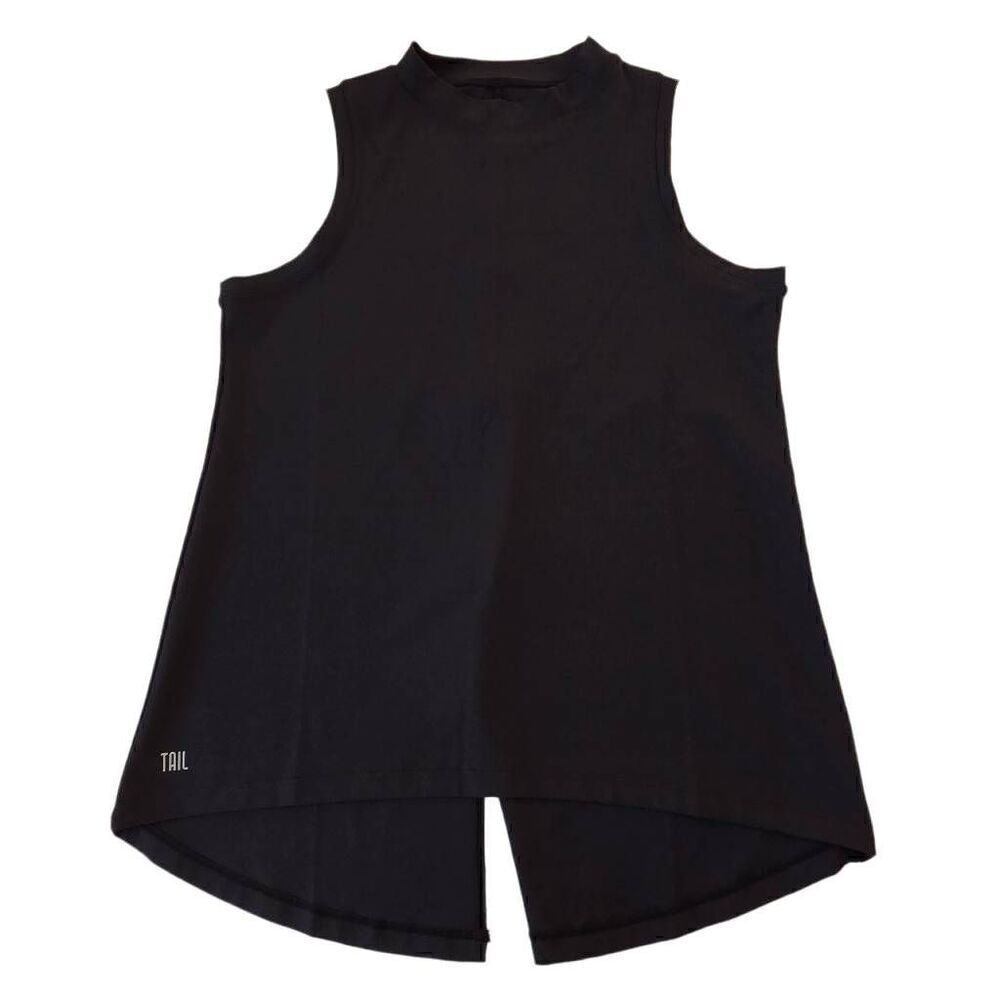 Tail Womens Black Split Back Sleeveless Activewear Tank Medium